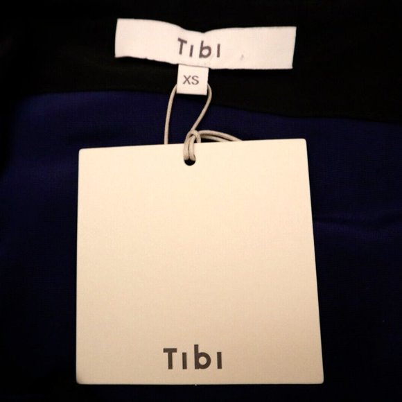 TIBI Velvet Top Blue Off The Shoulder Cold Shoulder Tunic Top Size XS $395 New - Picture 6 of 6